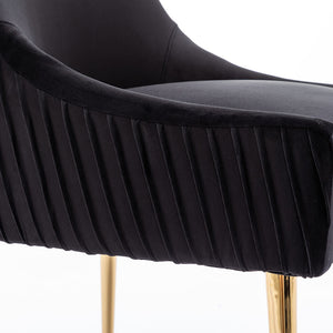 SEYNAR Modern Glam Boucle Pleated Velvet Dining Chair or Vanity Chair Set of 2/4/6