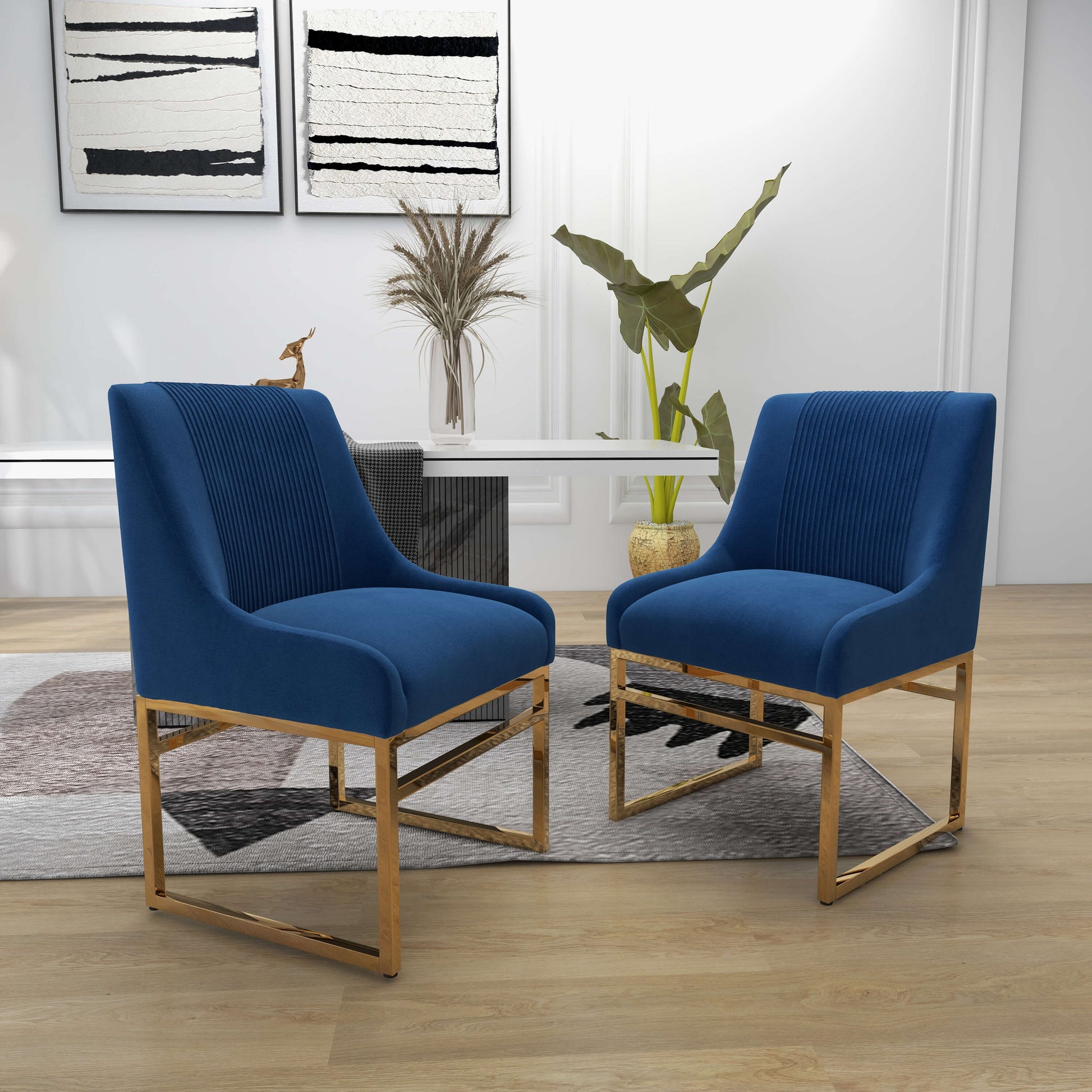 SEYNAR Contempoary Velvet Dining Chair with Metal Frame Legs, set of 2/4/6/8