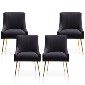 SEYNAR Modern Glam Velvet Dining Chair Set of 2/4/6 with Rear Handle