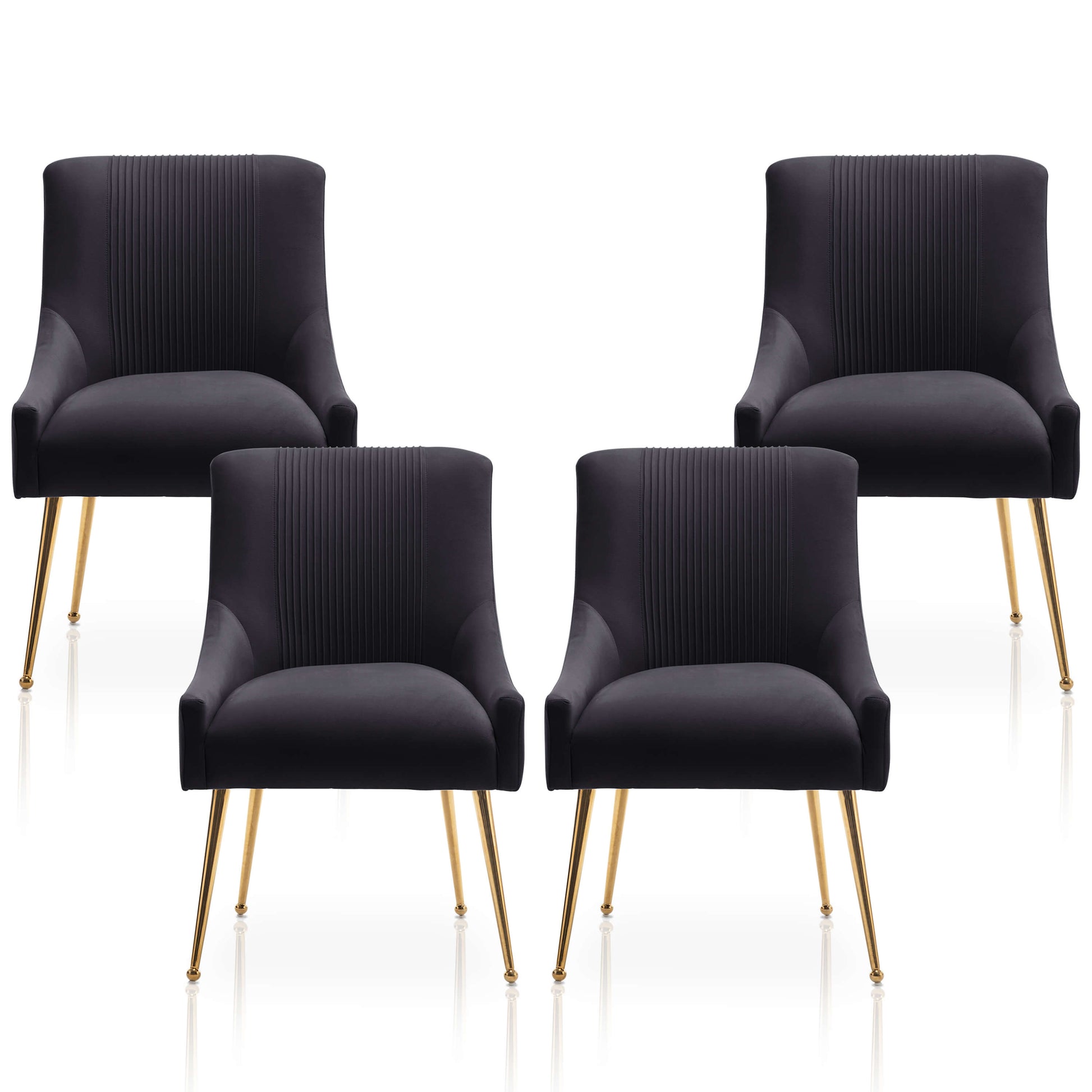 SEYNAR Modern Glam Velvet Dining Chair Set of 2/4/6 with Rear Handle