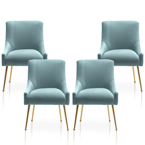 SEYNAR Modern Glam Velvet Dining Chair Set of 2/4/6 with Rear Handle