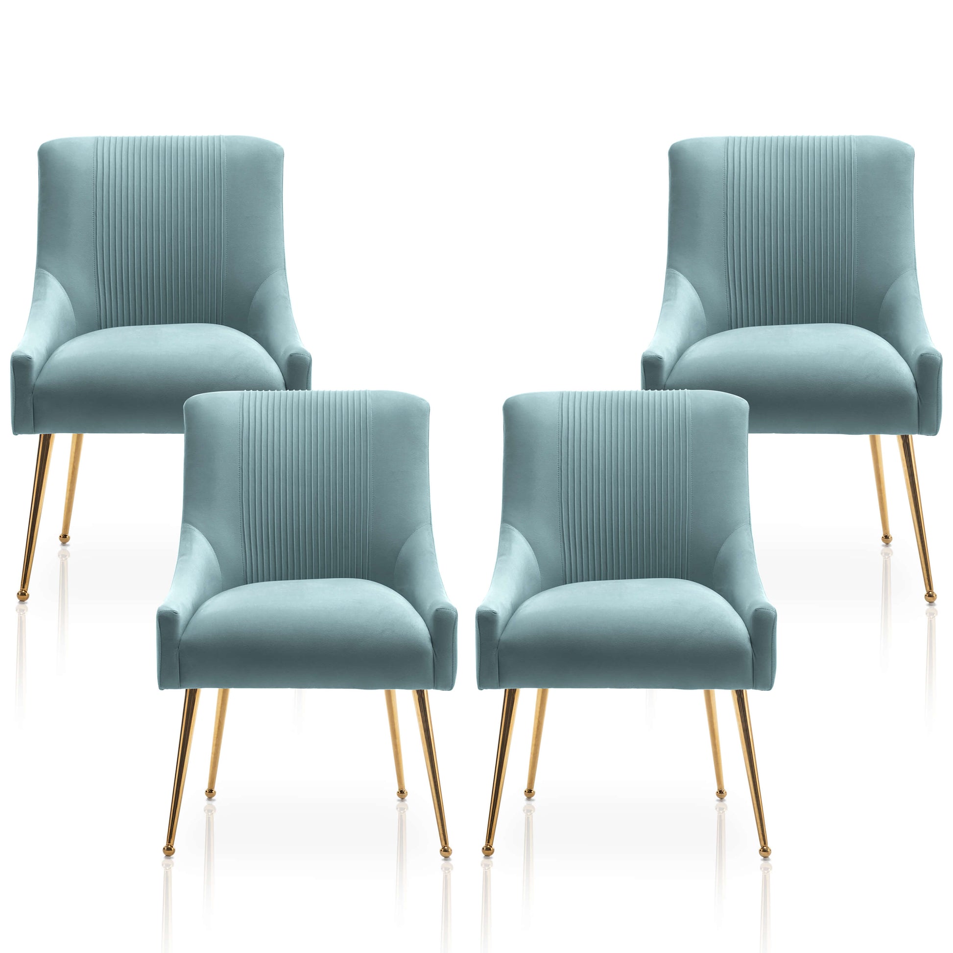 SEYNAR Modern Glam Velvet Dining Chair Set of 2/4/6 with Rear Handle