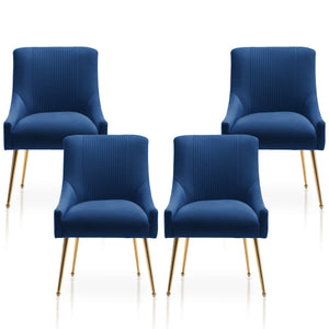 SEYNAR Modern Glam Velvet Dining Chair Set of 2/4/6 with Rear Handle