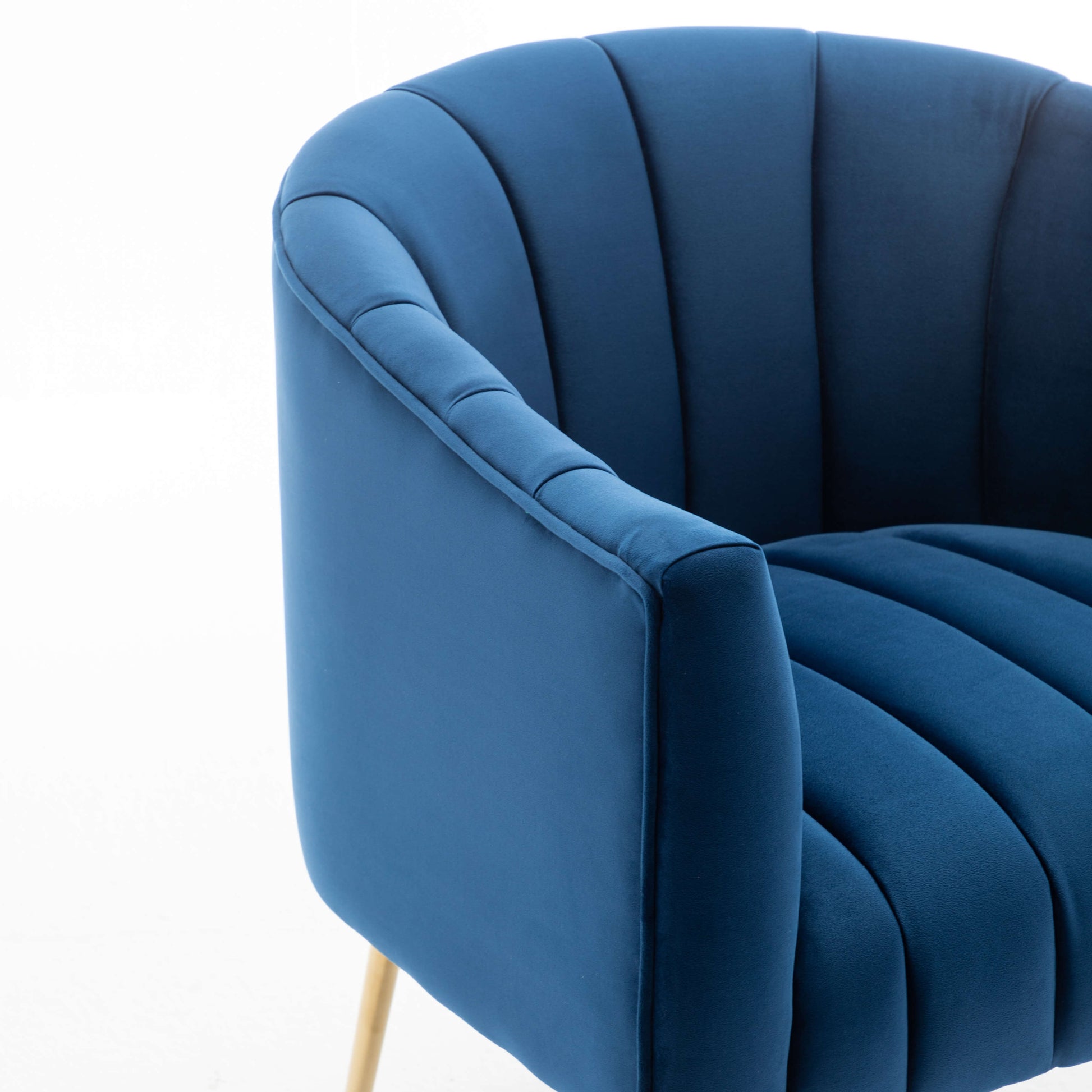 SEYNAR Modern Velvet Accent Chair,Round Upholstered Barrel Chair for Living Room