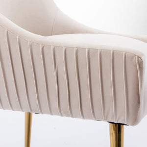 SEYNAR Modern Glam Boucle Pleated Velvet Dining Chair or Vanity Chair Set of 2/4/6