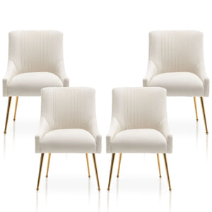 SEYNAR Modern Glam Velvet Dining Chair Set of 2/4/6 with Rear Handle