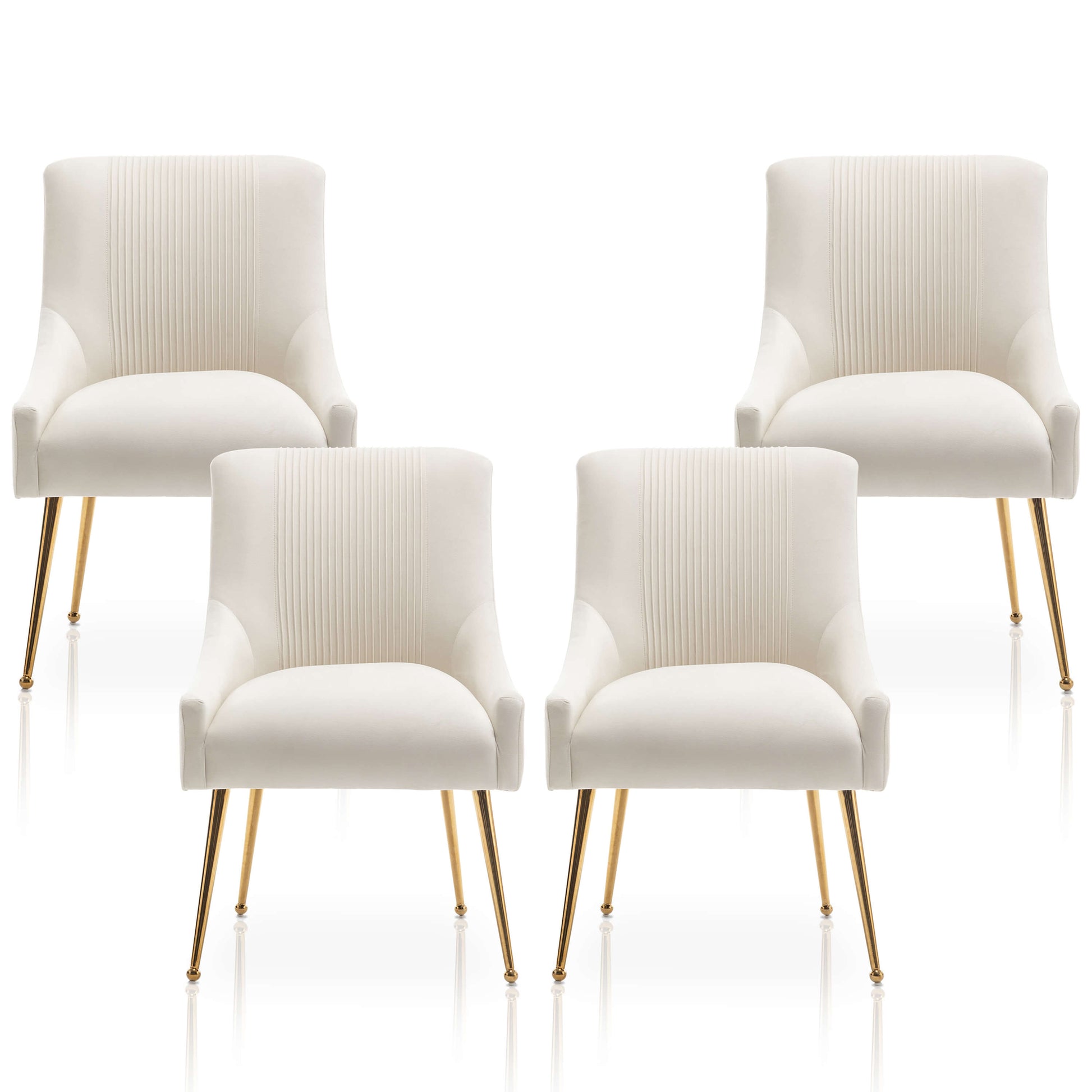 SEYNAR Modern Glam Velvet Dining Chair Set of 2/4/6 with Rear Handle