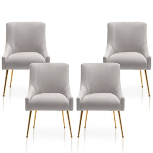 SEYNAR Modern Glam Velvet Dining Chair Set of 2/4/6 with Rear Handle