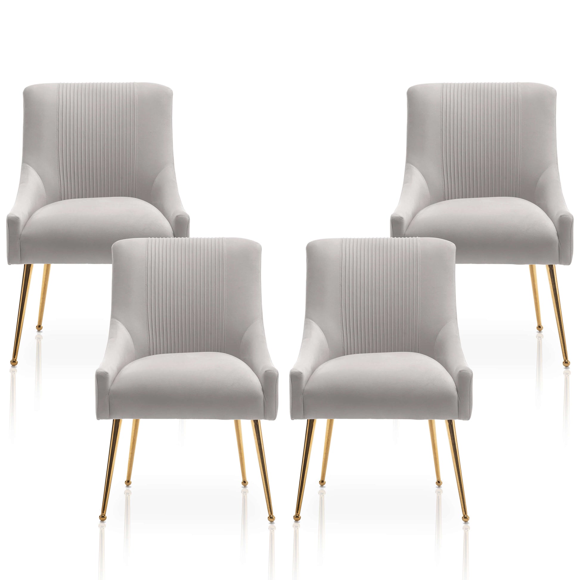 SEYNAR Modern Glam Velvet Dining Chair Set of 2/4/6 with Rear Handle