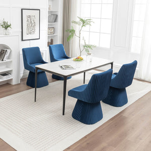 SEYNAR Modern Velvet 360 Degree Swivel Armless Dining chair(Single/Set of 2/4/6)