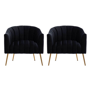 SEYNAR Modern Velvet Accent Chair,Round Upholstered Barrel Chair for Living Room
