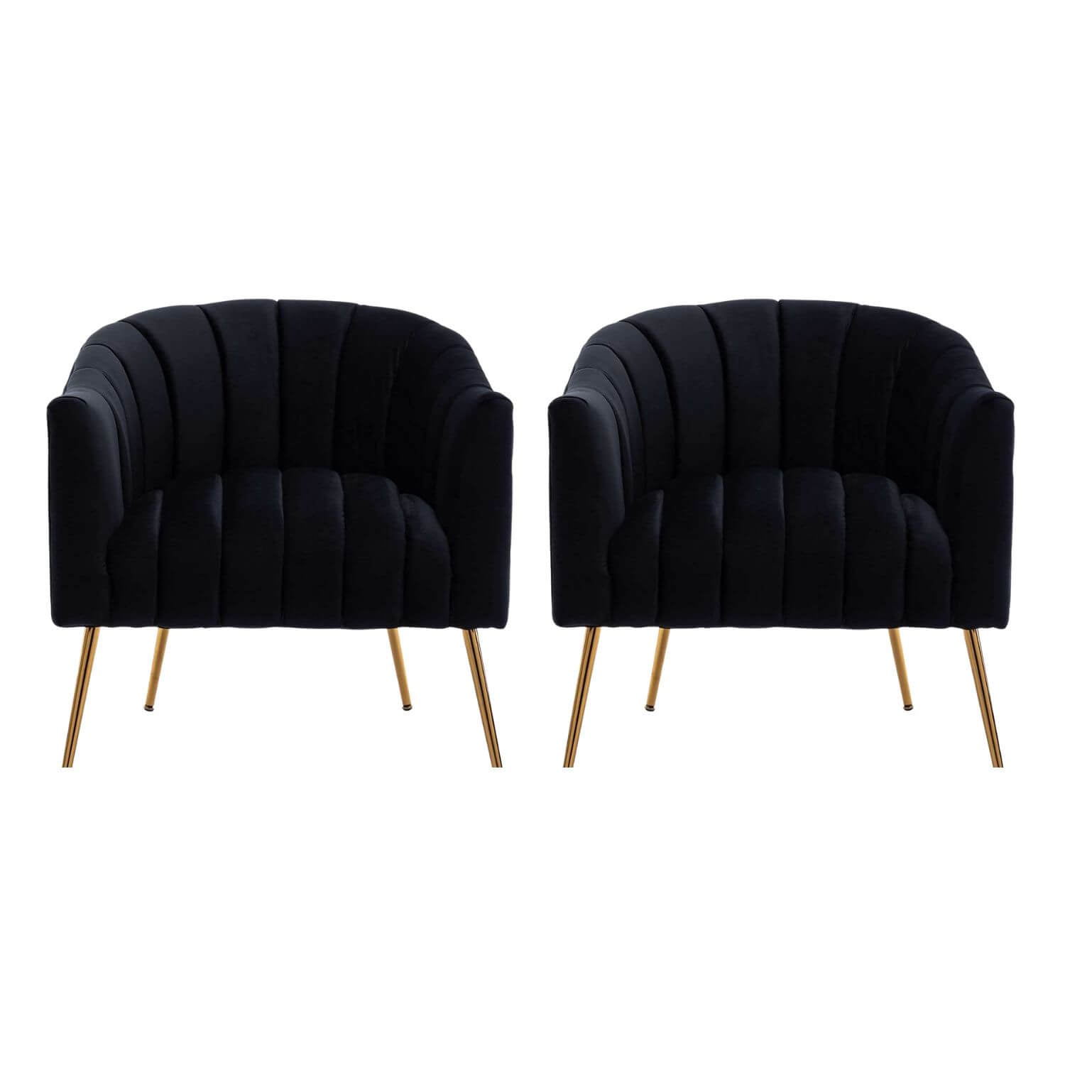 SEYNAR Modern Velvet Accent Chair,Round Upholstered Barrel Chair for Living Room