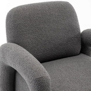 SEYNAR Modern Teddy Fabric Accent Chair with Sleek Legs (Single/Set of 2)