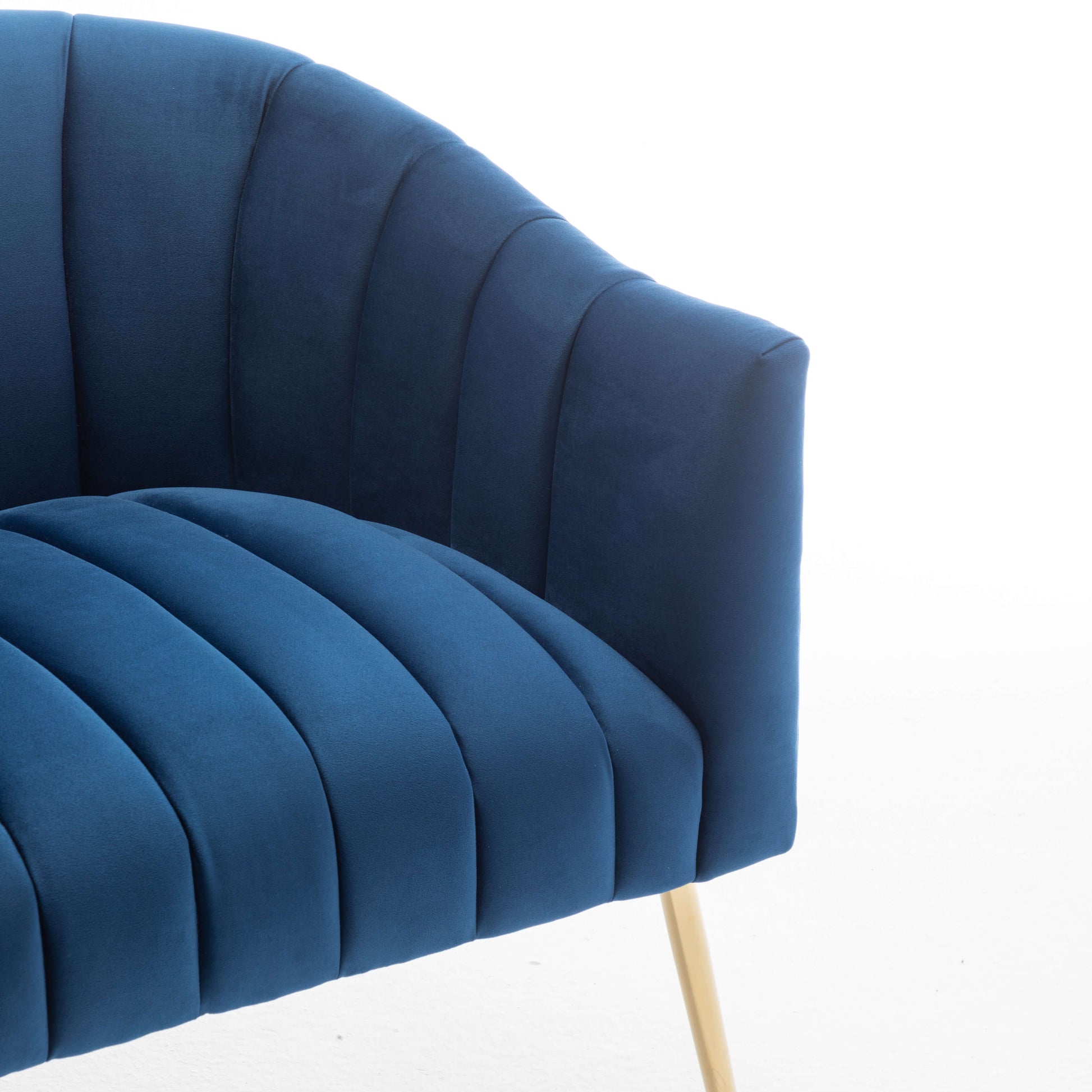 SEYNAR Modern Velvet Accent Chair,Round Upholstered Barrel Chair for Living Room