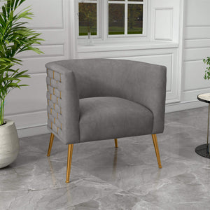 SEYNAR Mid-Century Modern Velvet Barrel Accent Chair, Round Upholstered Living Room Chair with Gold Finish Metal Base(Single/Set of 2)
