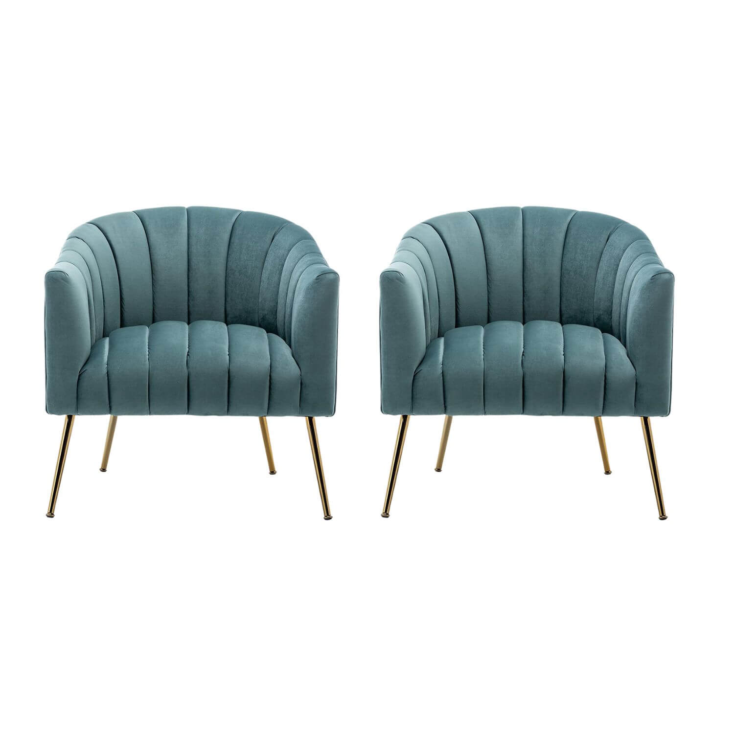 SEYNAR Modern Velvet Accent Chair,Round Upholstered Barrel Chair for Living Room