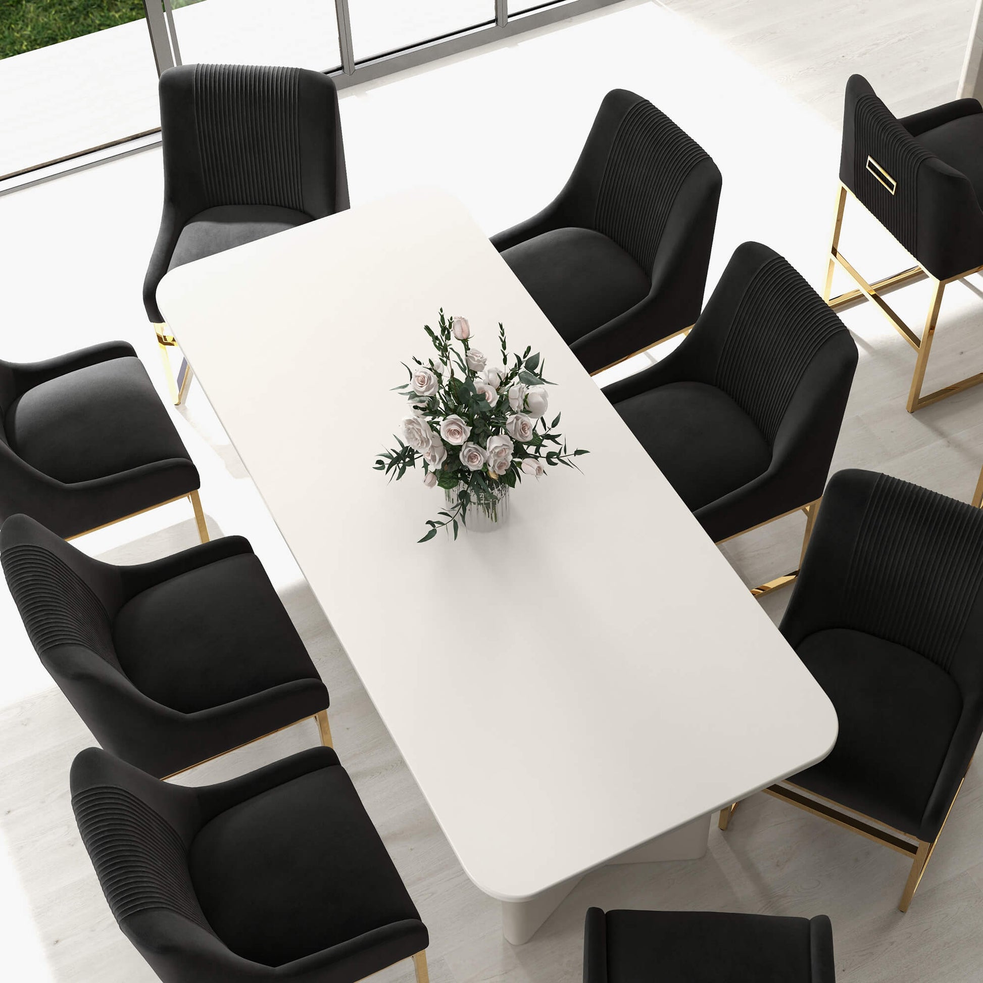 SEYNAR Contempoary Velvet Dining Chair with Metal Frame Legs, set of 2/4/6/8