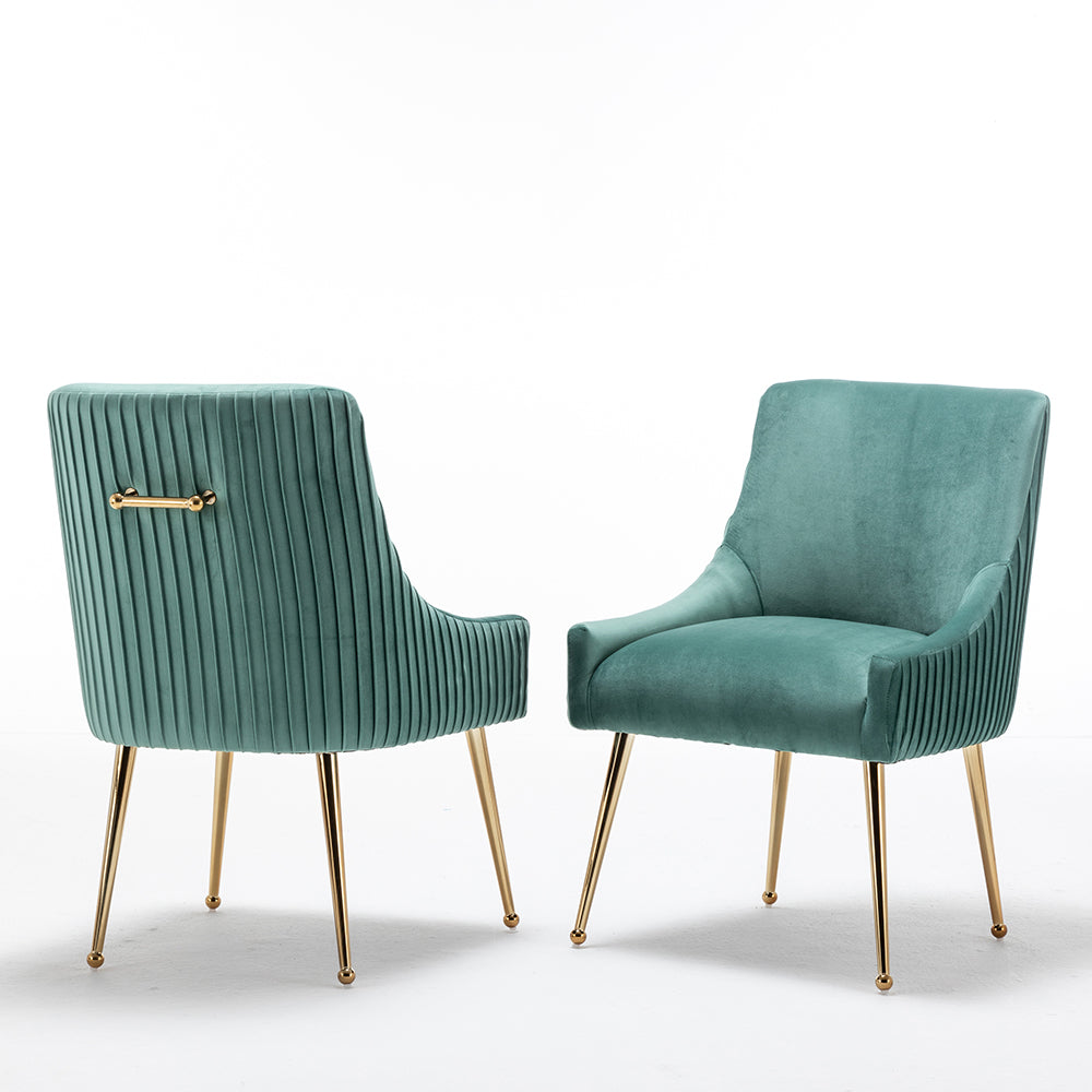 SEYNAR Upholstered Dining Chair Set of 2 - Green (Imperfect)
