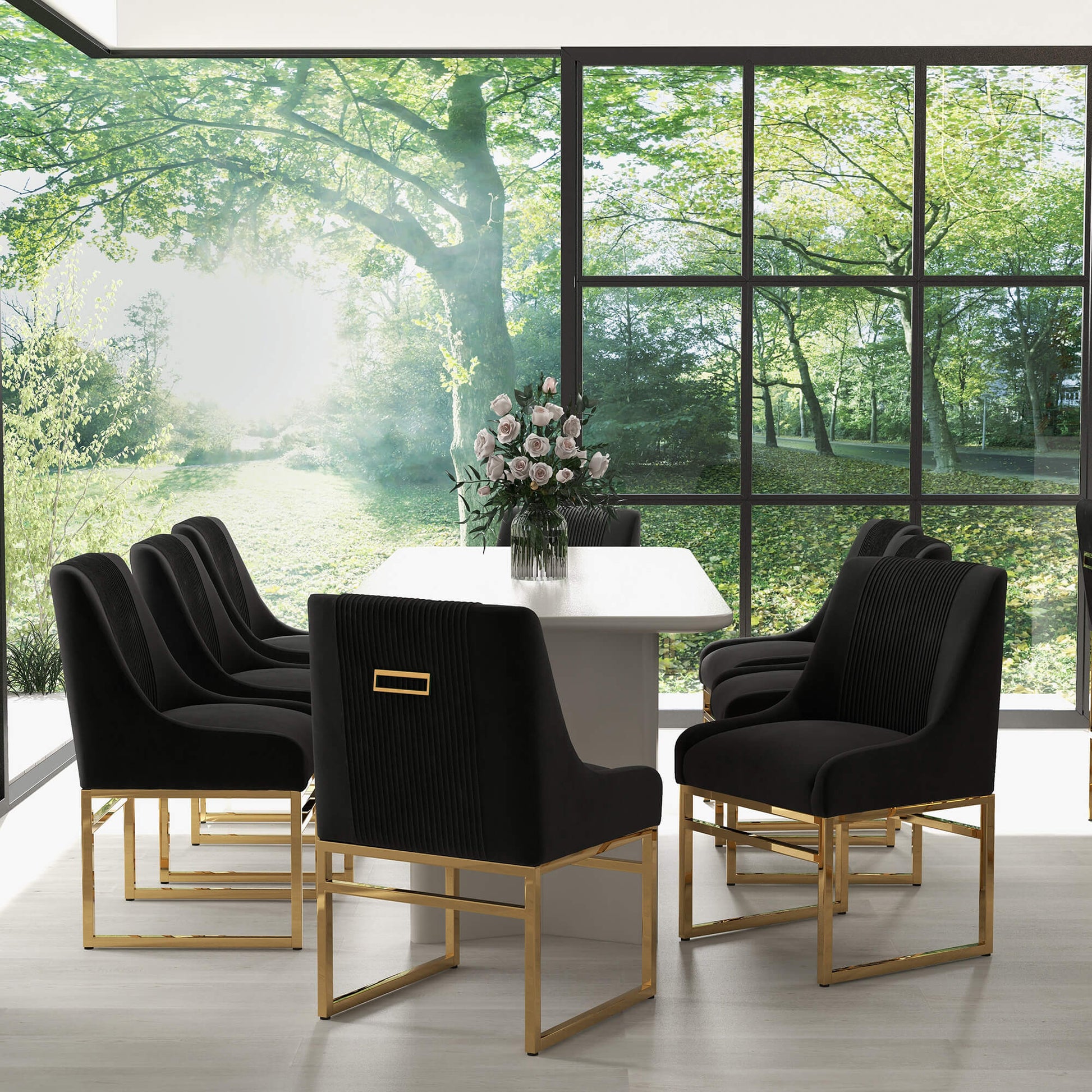 SEYNAR Contempoary Velvet Dining Chair with Metal Frame Legs, set of 2/4/6/8