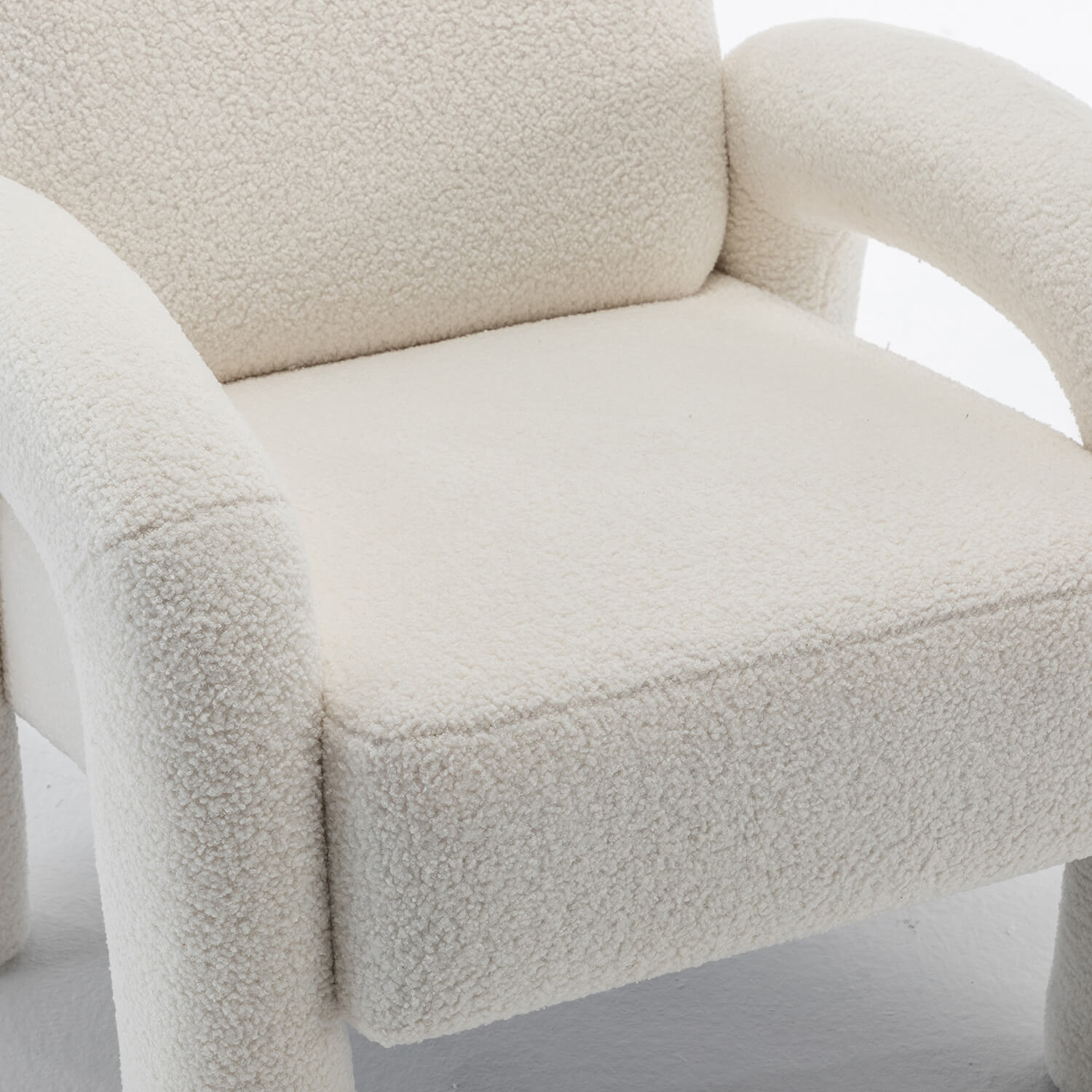 SEYNAR Modern Teddy Fabric Accent Chair with Sleek Legs (Single/Set of 2)