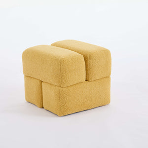 SEYNAR Modern 16.5''Faux Sherpa Square  Cube Otttoman