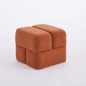 SEYNAR Modern 16.5''Faux Sherpa Square  Cube Otttoman