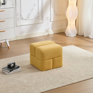 SEYNAR Modern 16.5''Faux Sherpa Square  Cube Otttoman