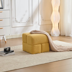 SEYNAR Modern 16.5''Faux Sherpa Square  Cube Otttoman
