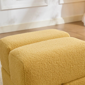 SEYNAR Modern 16.5''Faux Sherpa Square  Cube Otttoman