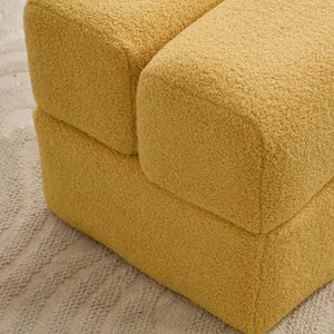 SEYNAR Modern 16.5''Faux Sherpa Square  Cube Otttoman