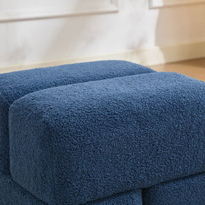 SEYNAR Modern 16.5''Faux Sherpa Square  Cube Otttoman