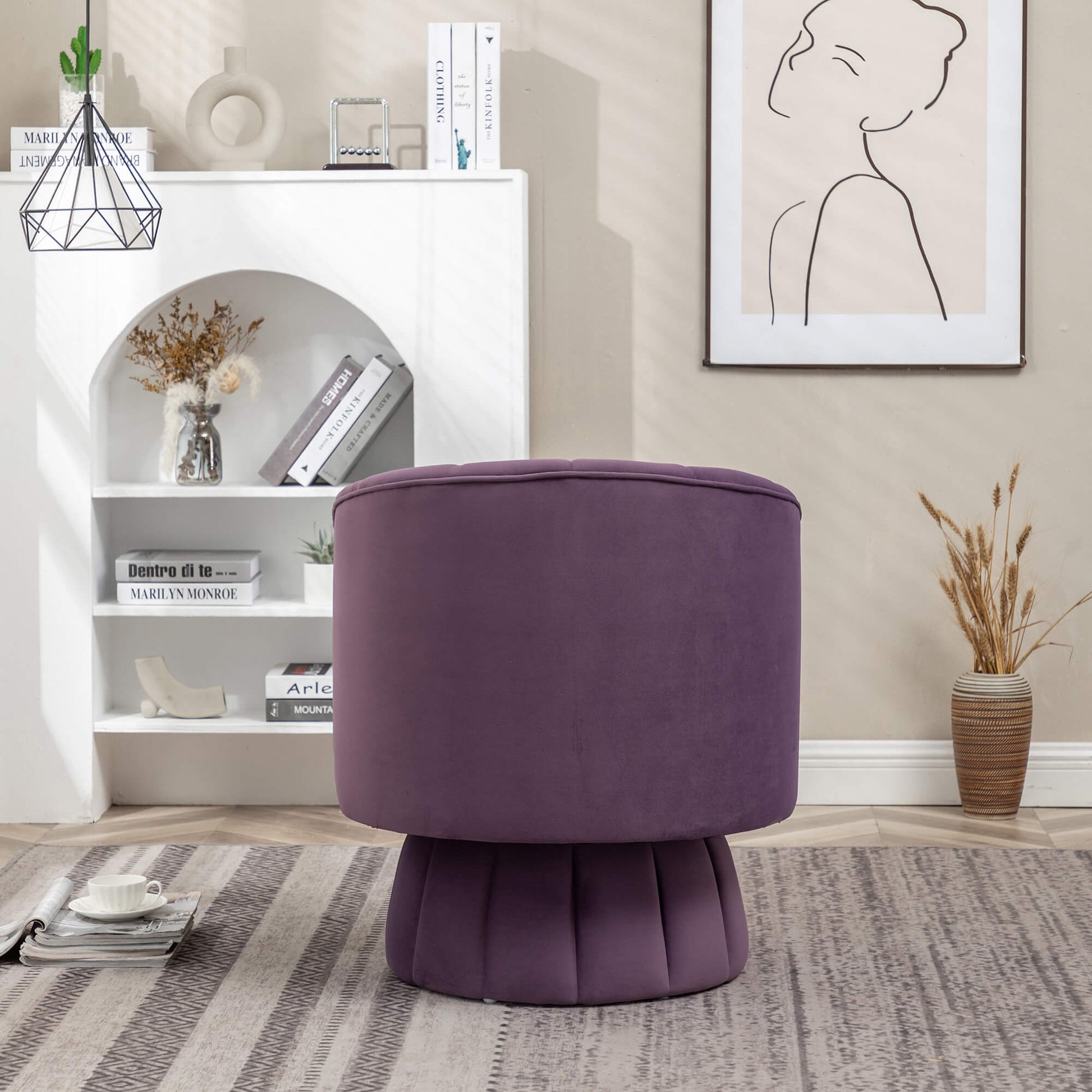 SEYNAR Accent Chair Mid Century 360 Degree Swivel Chair Set of 2/Single