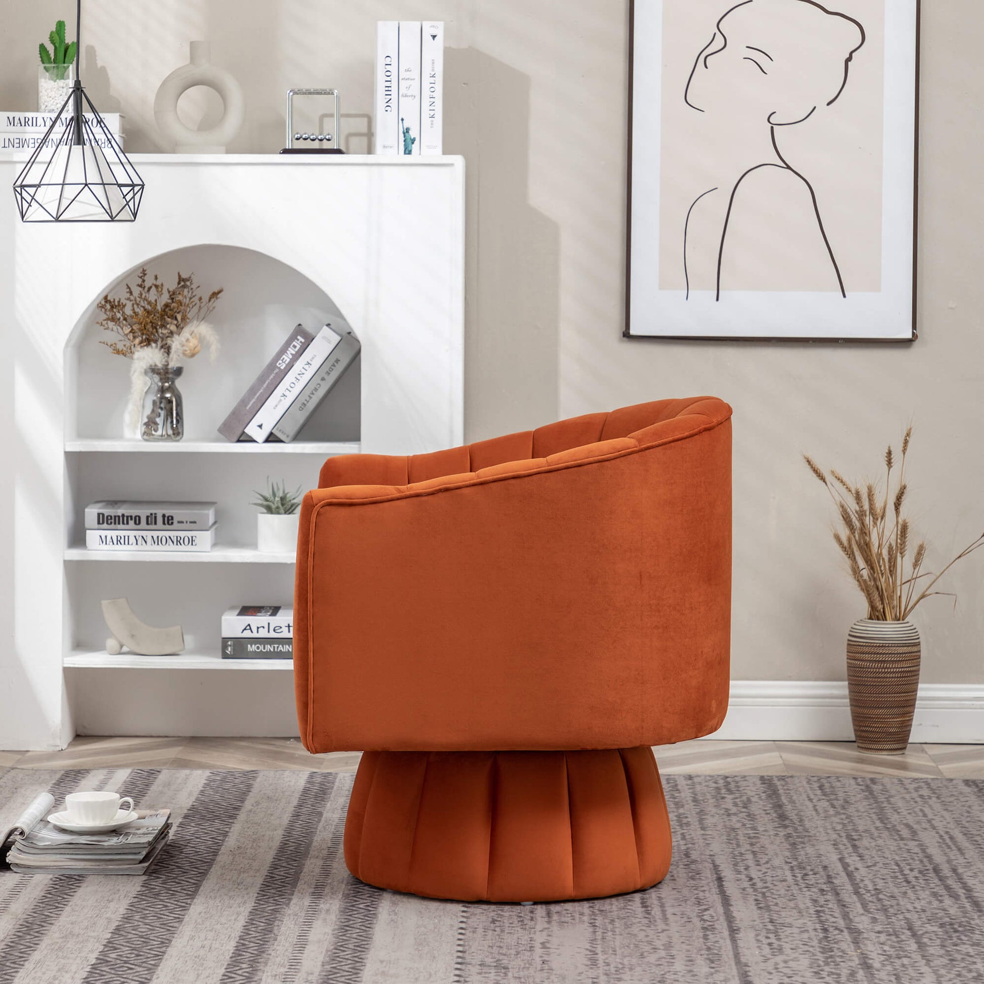 SEYNAR Accent Chair Mid Century 360 Degree Swivel Chair Set of 2/Single