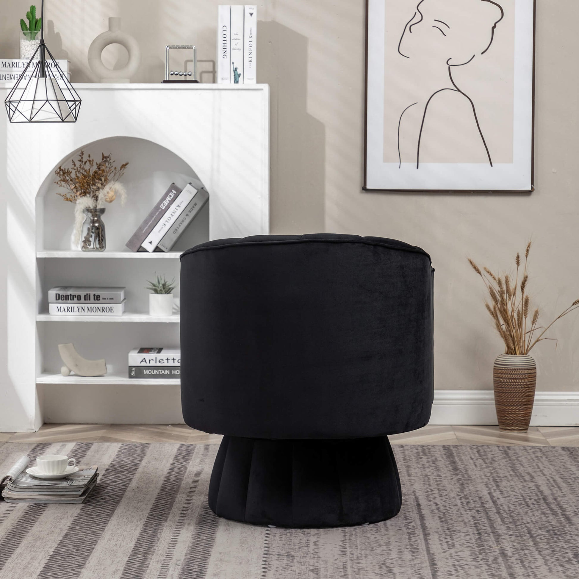 SEYNAR Accent Chair Mid Century 360 Degree Swivel Chair Set of 2/Single