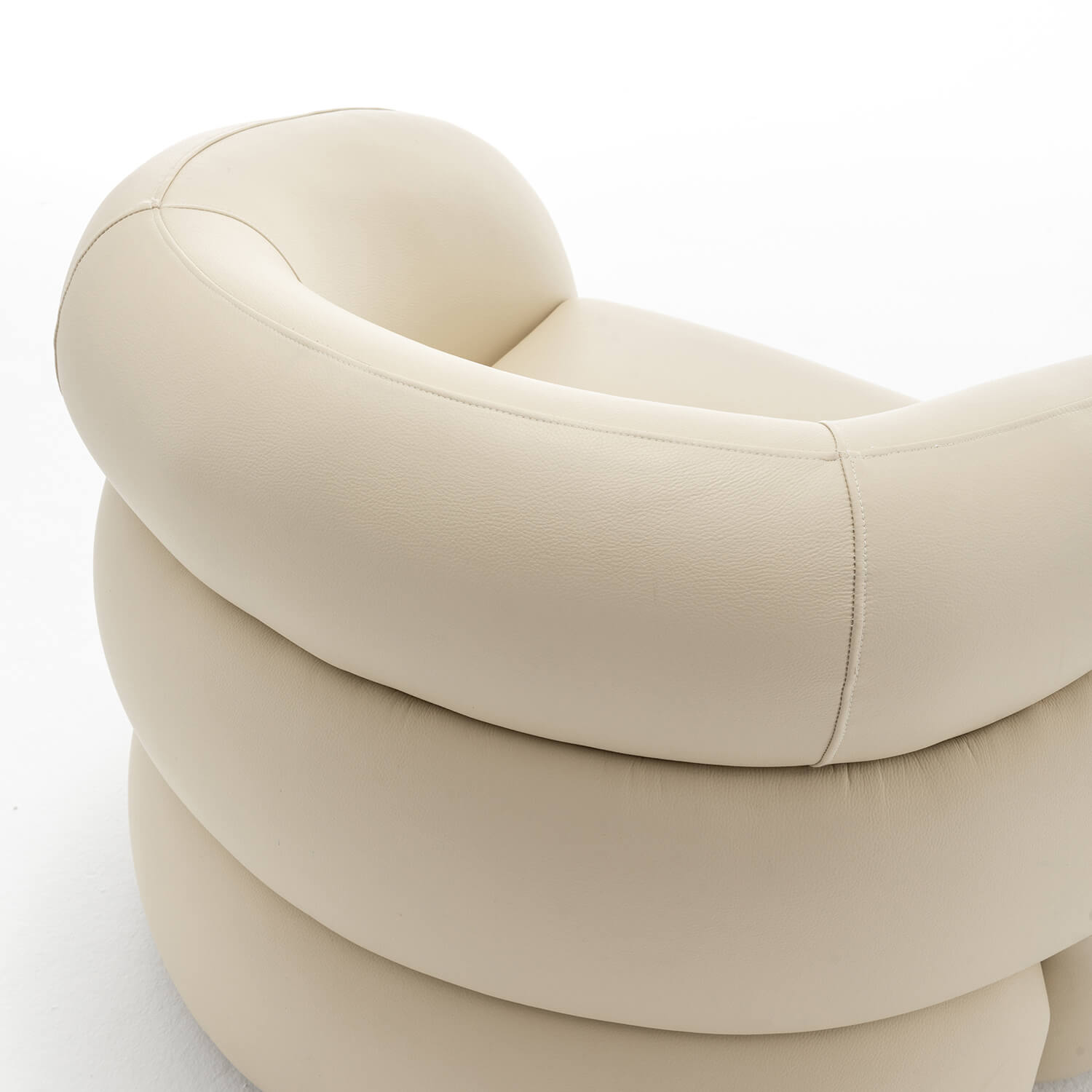 SEYNAR Modern Glam PU Leather 360 Degree Swivel Accent Armchair with Metal Base