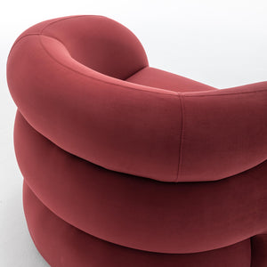 SEYNAR Modern Glam Velvet 360 Degree Swivel Accent Armchair with Tufted Back