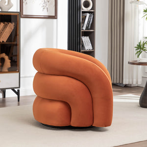 SEYNAR Modern Glam Velvet 360 Degree Swivel Accent Armchair with Tufted Back