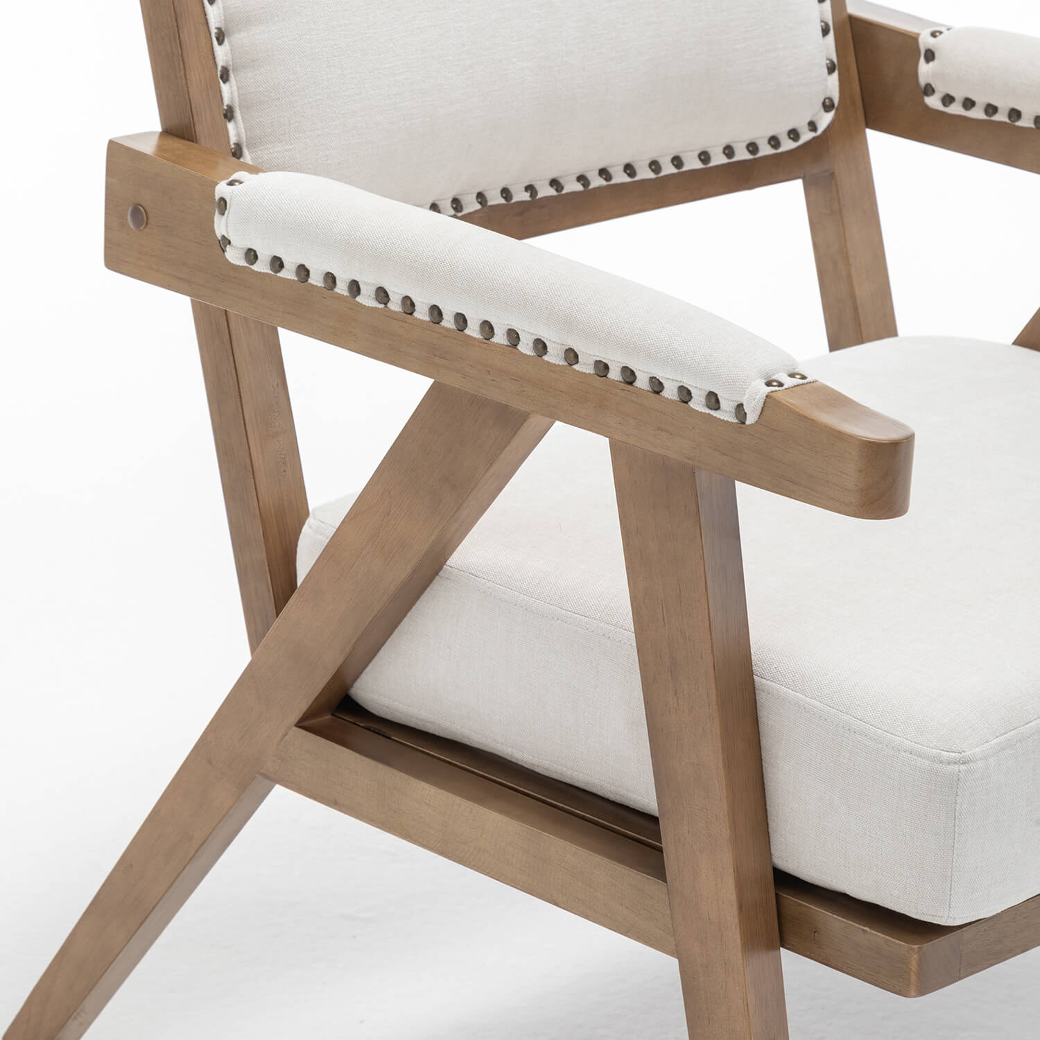 SEYNAR Rustic Mid-Century Chenille Accent Chair with Nailhead Trim and Wood Frame(Single/Set of 2)