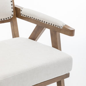 SEYNAR Rustic Mid-Century Chenille Accent Chair with Nailhead Trim and Wood Frame(Single/Set of 2)