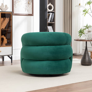SEYNAR Modern Glam Velvet 360 Degree Swivel Accent Armchair with Tufted Back