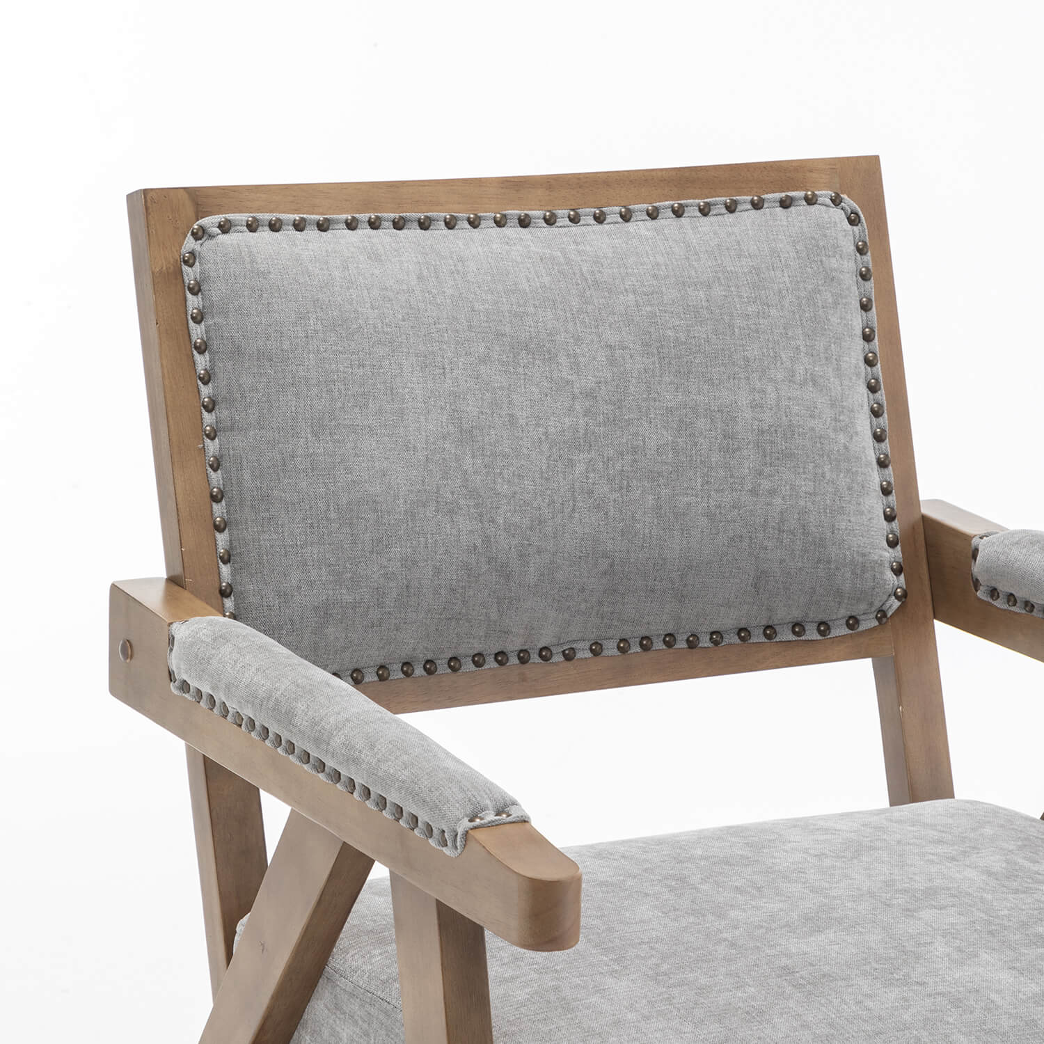 SEYNAR Rustic Mid-Century Chenille Accent Chair with Nailhead Trim and Wood Frame(Single/Set of 2)