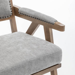 SEYNAR Rustic Mid-Century Chenille Accent Chair with Nailhead Trim and Wood Frame(Single/Set of 2)