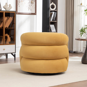 SEYNAR Modern Glam Velvet 360 Degree Swivel Accent Armchair with Tufted Back