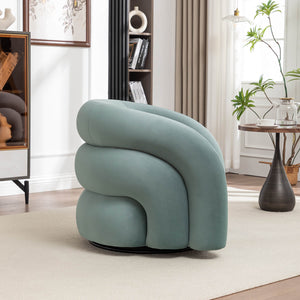 SEYNAR Modern Glam Velvet 360 Degree Swivel Accent Armchair with Tufted Back