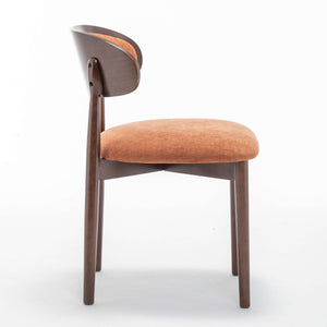 SEYNAR Set of 2/4/6 Mid-Century Modern Chenille Dining Chairs with Solid Wood Frame