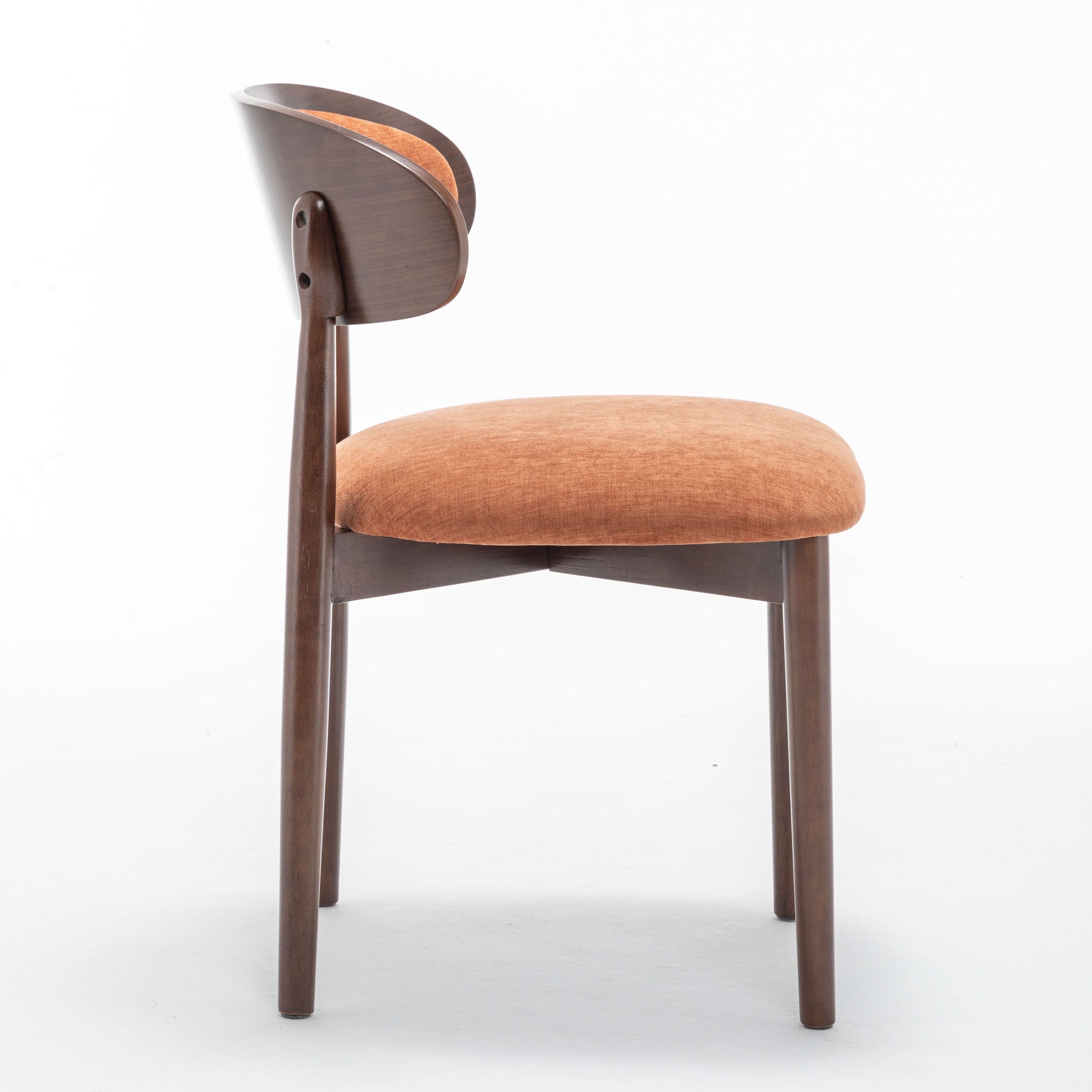 SEYNAR Set of 2/4/6 Mid-Century Modern Chenille Dining Chairs with Solid Wood Frame