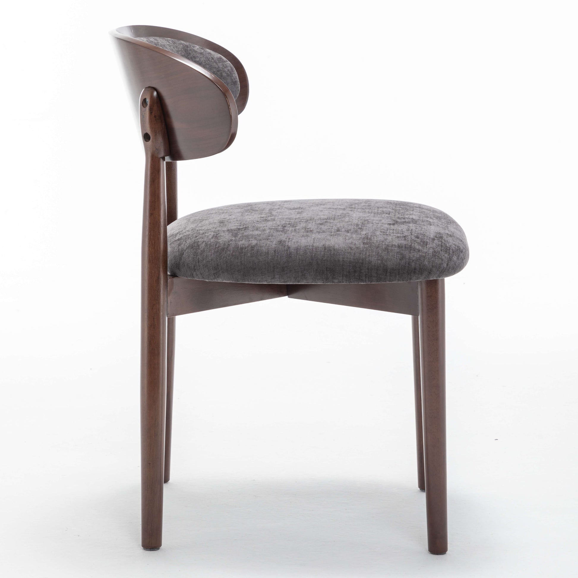 SEYNAR Set of 2/4/6 Mid-Century Modern Chenille Dining Chairs with Solid Wood Frame