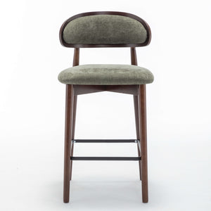 SEYNAR Set of 2/4 Mid-Century Modern 37.4" Bar Stools with Chenille Upholstery