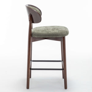 SEYNAR Set of 2/4 Mid-Century Modern 37.4" Bar Stools with Chenille Upholstery