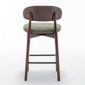SEYNAR Set of 2/4 Mid-Century Modern 37.4" Bar Stools with Chenille Upholstery
